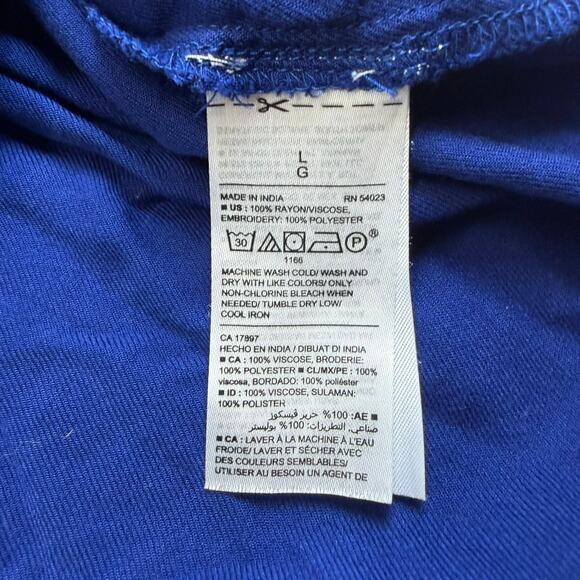 Old Navy Women's Size Large Navy Blue w/Orange Embroidered Neckline Shift Dress - Picture 5 of 8